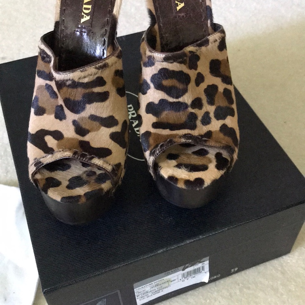 Prada leopard clog